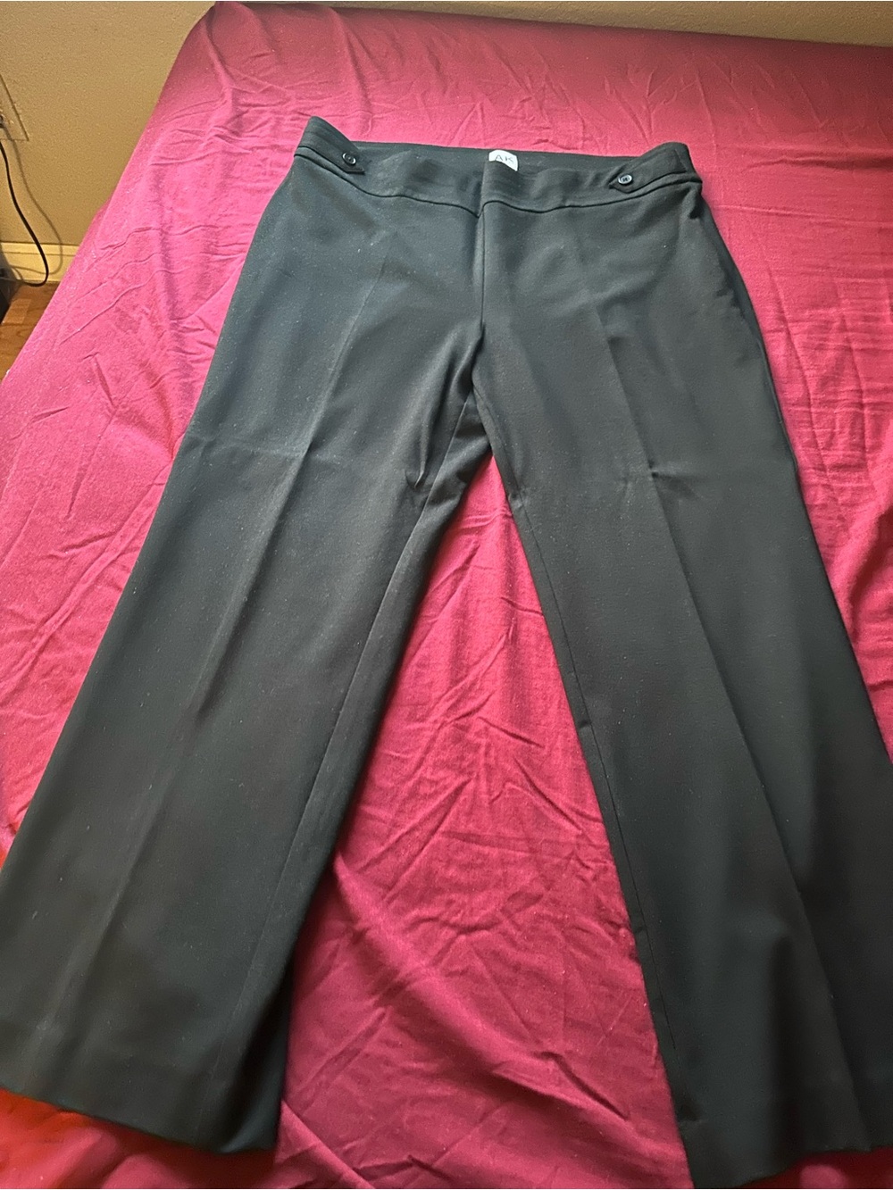 Anne Klein Black Wide-Leg Dress Pants